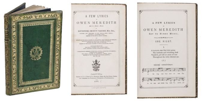 Hindu music for Queen Victoria as Empress of India, printed and bound in Calcutta with an extra dedi by Various artists