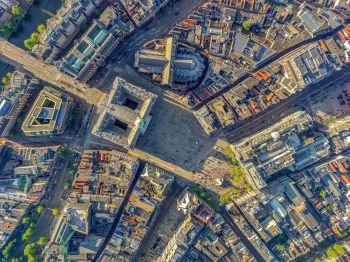 Royal Palace + Dam Square - Amsterdam Aerials by Jeffrey Milstein