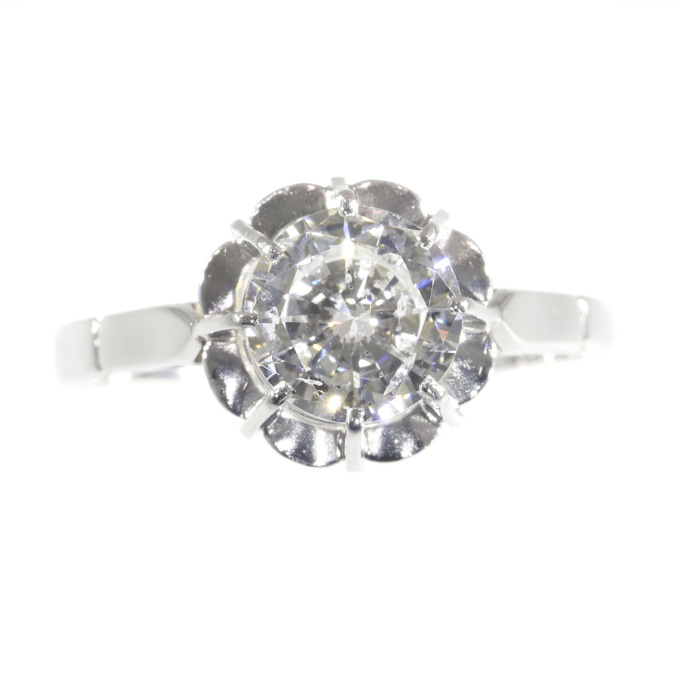 Vintage 1950`s brilliant engagement ring with certified D colour diamond by Artista Desconocido