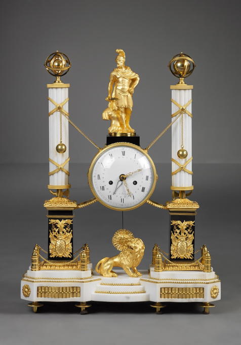 French Louis XVI Portico Clock by Artista Sconosciuto