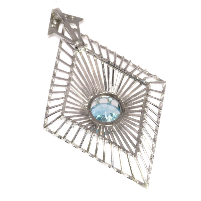 Artist Jewelry by Chris Steenbergen white gold pendant with diamond and starlite by Chris Steenbergen
