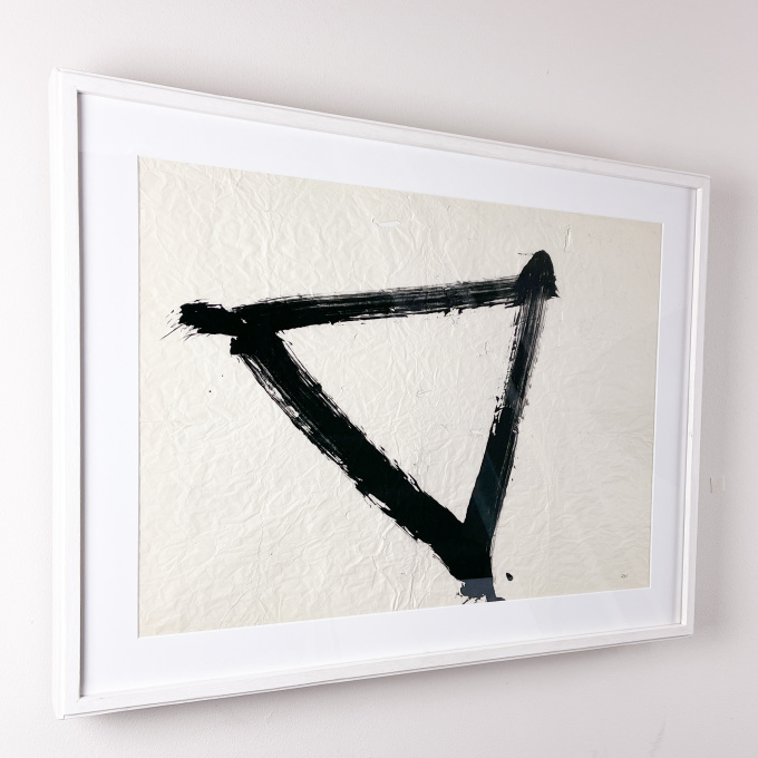 “Composition” – tempera on paper, original frame by Rune Hagberg