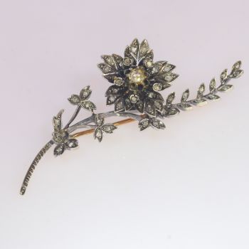 Vintage antique trembleuse diamond branch brooch by Unknown Artist