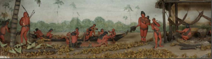 Caraïben Indians at the river side by Hendrik Samuel Schouten