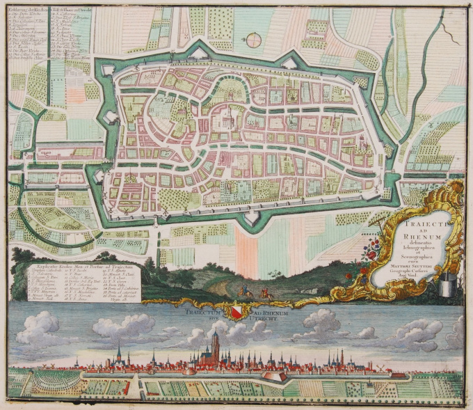 Utrecht plattegrond, panorama  by Onbekende Kunstenaar