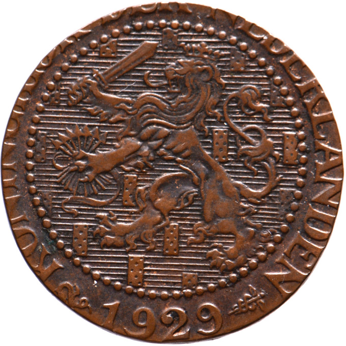2 1/2 cent Wilhelmina Pr – ON 1 CENT BLANK by Onbekende Kunstenaar