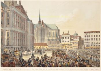 Amsterdam, intocht Willem III  by Charles Rochussen