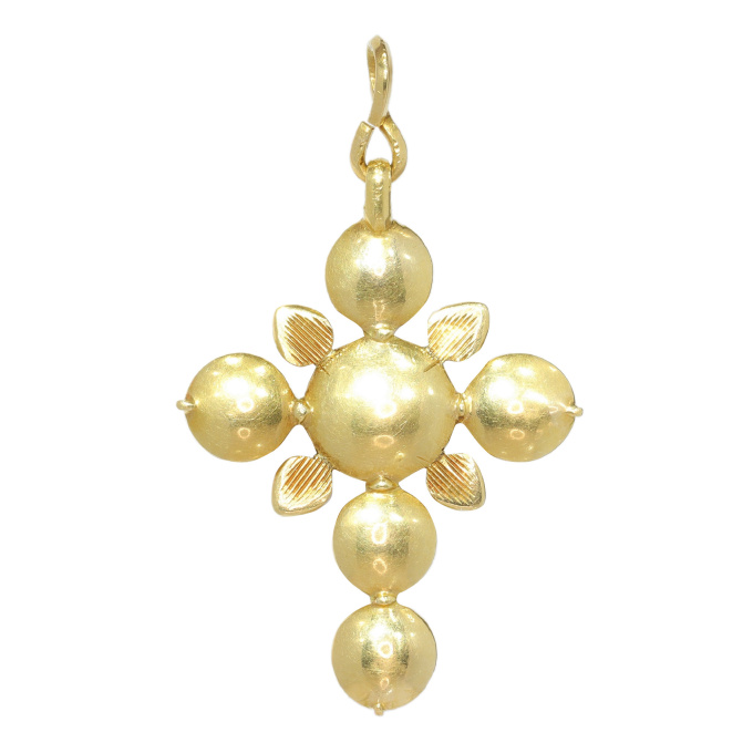 Antique 18th Century gold diamond cross pendant by Artiste Inconnu