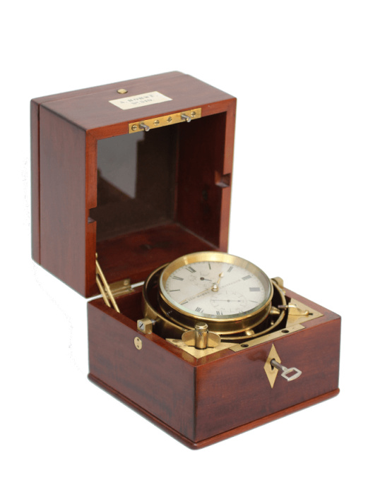 A rare Dutch mahogany two-day chronometer by Andreas Hohwü Amsterdam, circa 1865. by Andreas Hohwü