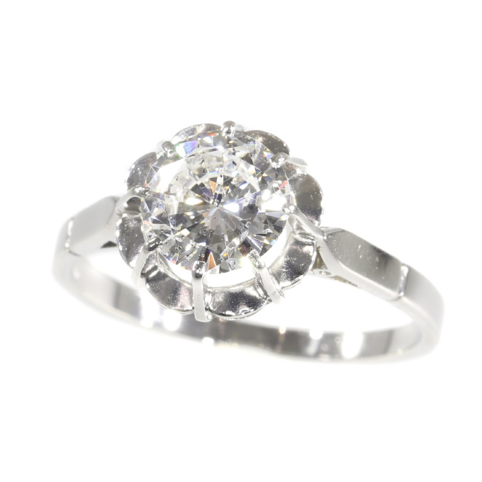 Vintage 1950`s brilliant engagement ring with certified D colour diamond by Artista Desconhecido
