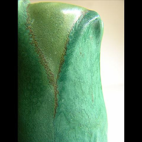 Green vase by Lachenal by Edmund Lachenal