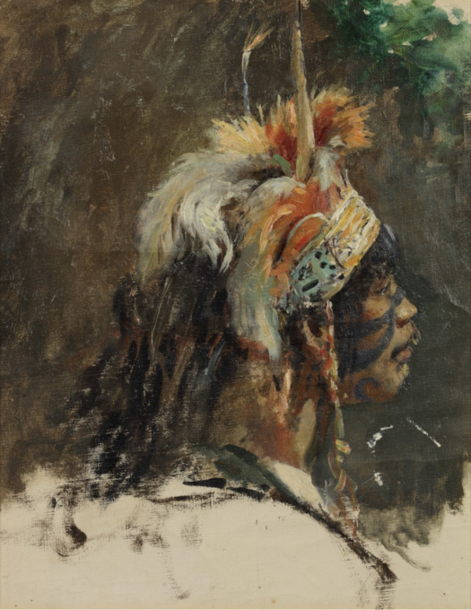 Study of a Guarani man, Argentina, circa 1922 by José Moreno Carbonero