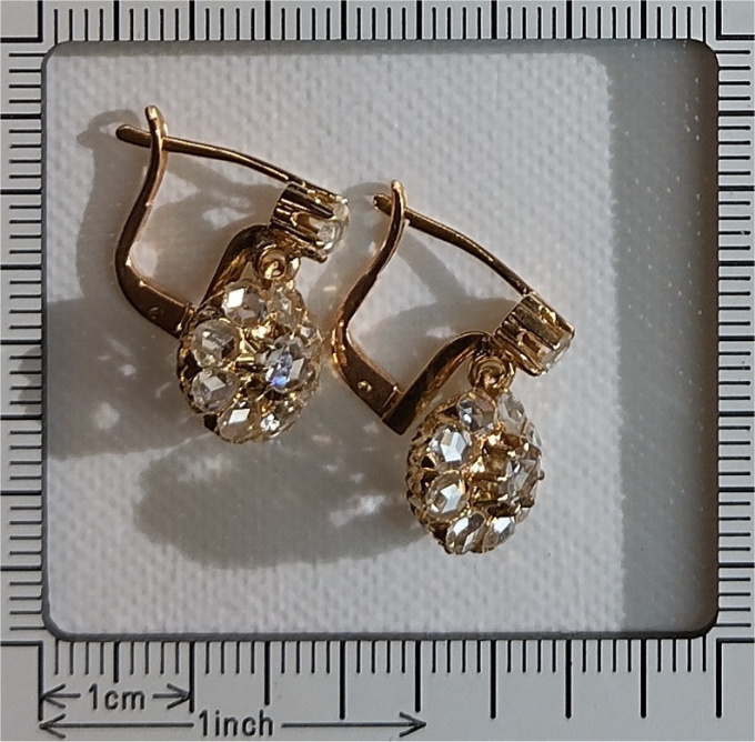 Vintage antique rose cut diamond earrings by Unknown artist