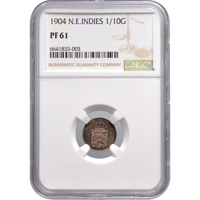 1/10 gulden Netherlands East Indies NGC PF 61 by Artiste Inconnu