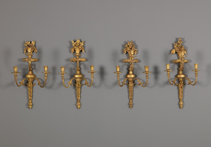 Four Dutch Giltwood Wall Lights by Unknown artist