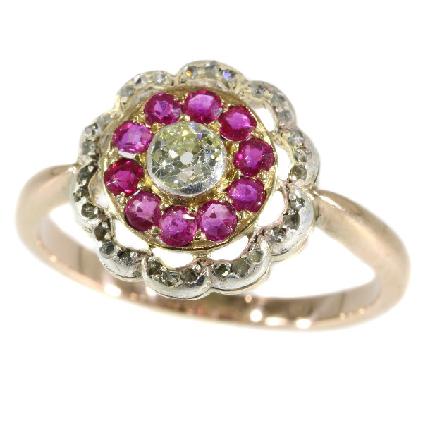 Late Victorian diamond and ruby ring by Artista Desconhecido