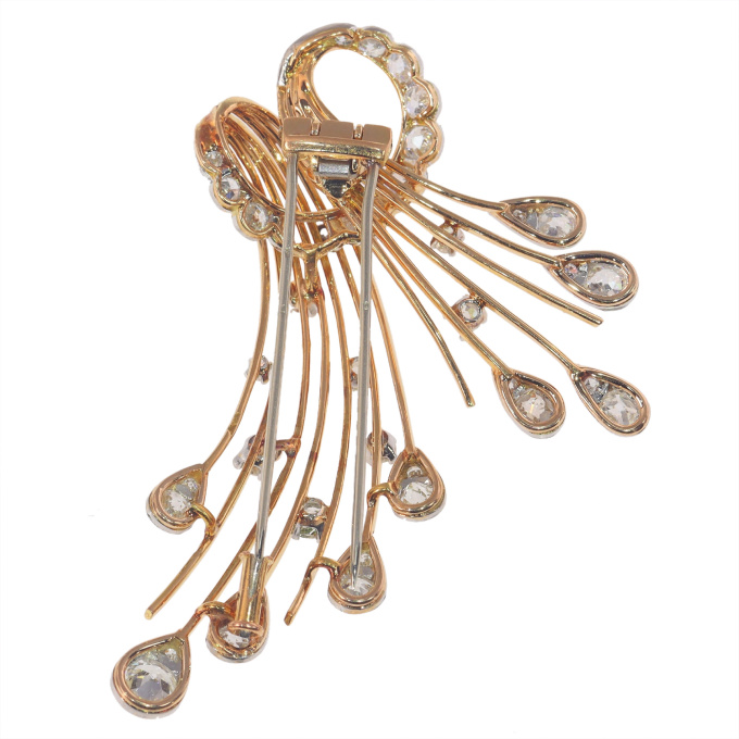 Vintage 1960's French gold diamond brooch by Artista Sconosciuto