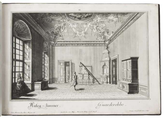 102 splendid views of Prince Eugene of Savoy's Belvedere palace, including baroque interiors and the animals in his menagerie by Salomon Kleiner