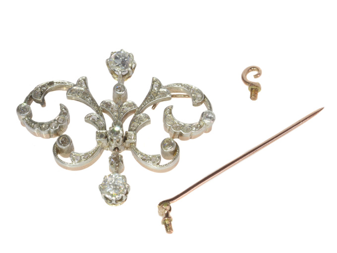 Victorian diamond double purpose jewel can be worn as pendant or brooch by Artista Sconosciuto
