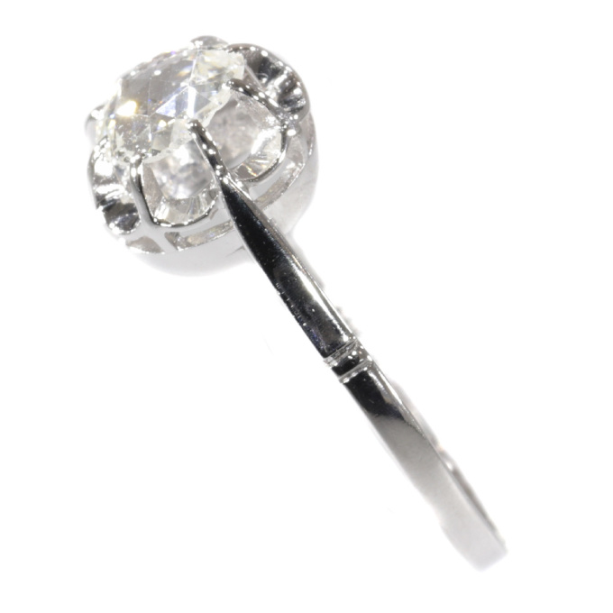 Vintage Art Deco platinum diamond engagement ring with large rose cut diamond by Unbekannter Künstler