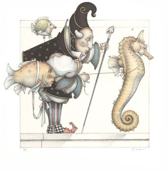 The Seahorse collector by Michael Parkes