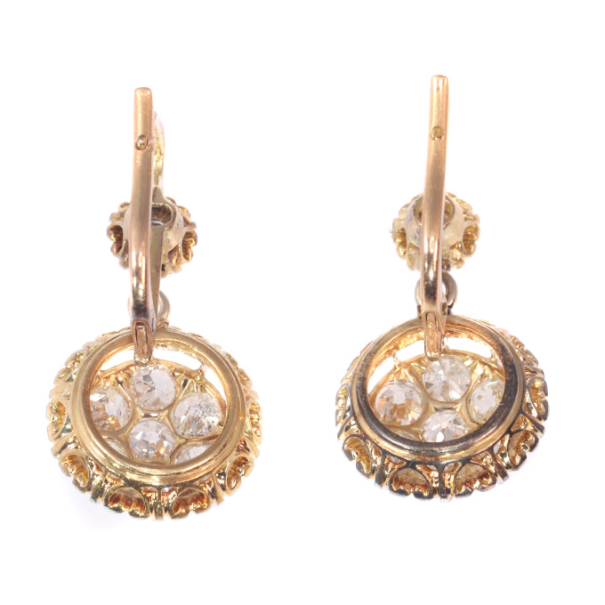 Art Deco diamond short hanging earrings by Unknown Artist