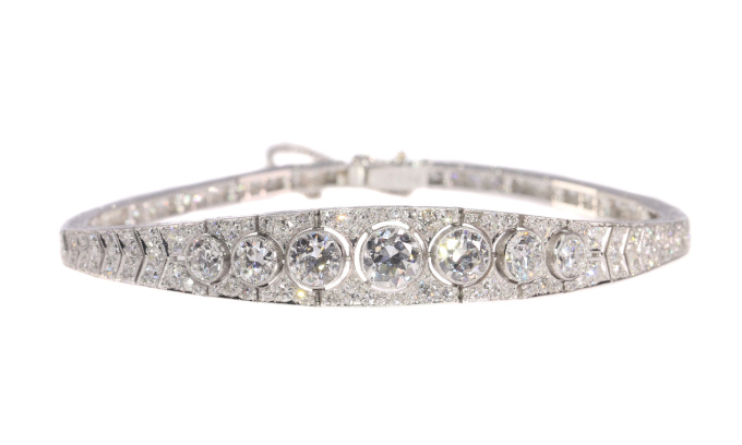 Top quality Vintage Art Deco diamond platinum bracelet by Onbekende Kunstenaar