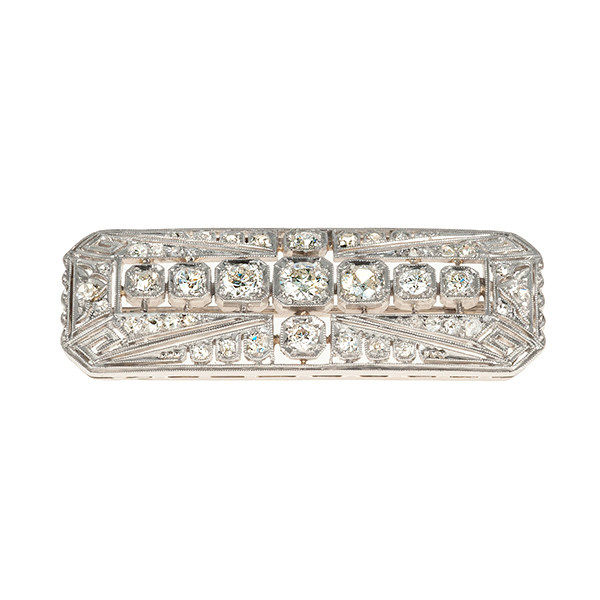 Art Deco brooch with diamonds by Unknown Artist