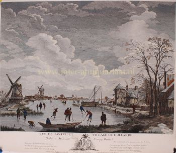 Dutch skating scene  by Jacques Philippe le Bas