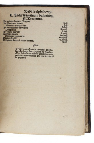 10 Mediaeval works on health, medicine, food and wine in a rare early edition, including notes by Ibn Sina by Various artists