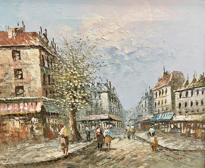 Straatscene in Parijs by Caroline Burnett