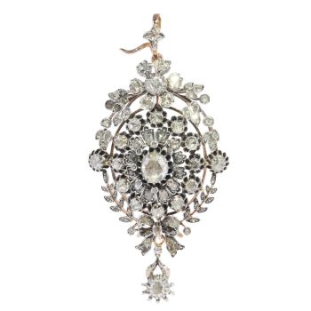 Antique Victorian multi-use diamond jewel can be worn as ring, pendant or brooch by Artista Desconocido