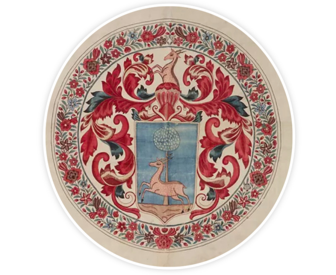A very rare Indian Armorial Palempore Chintz for the Dutch Market by Unknown Artist