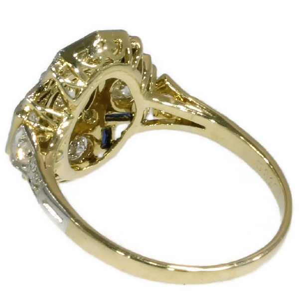 Art Deco engagement ring with diamonds and sapphires by Onbekende Kunstenaar