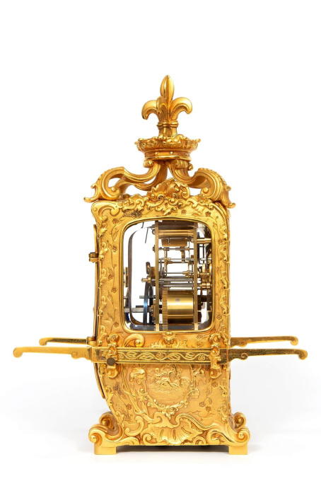 A French gilt brass 'sedan chair' carriage clock, circa 1870 by Unknown artist