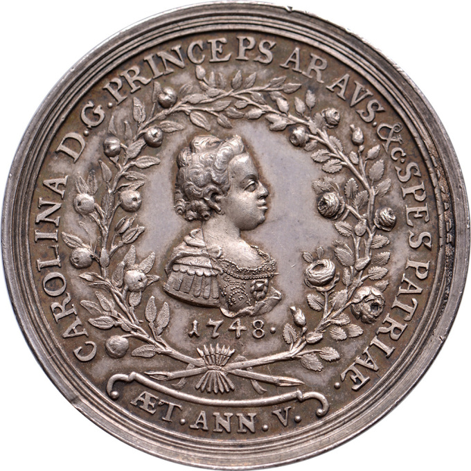 Medal on princess Carolina's 5th birthday by Unknown Artist