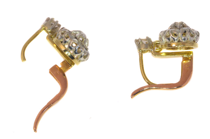 Antique VIctorian rose cut diamond earrings by Onbekende Kunstenaar