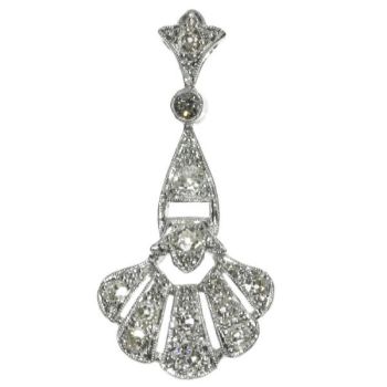 Platinum Art Deco diamond pendant by Unknown Artist