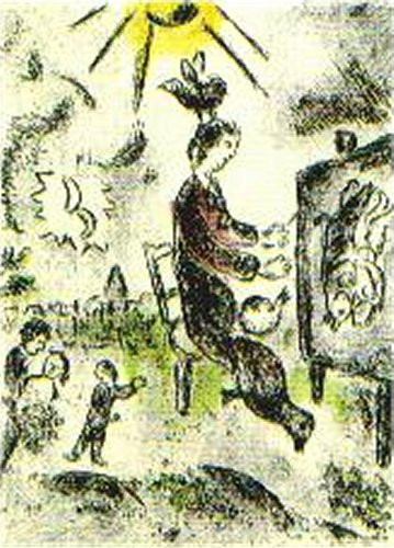 Plate 16 ("Celui qui les les sans rien dire") by Marc Chagall