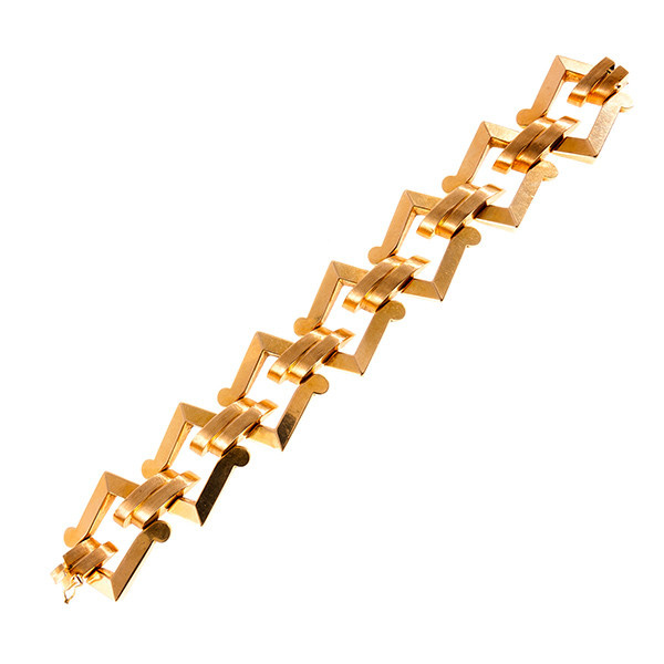 Asymmetrical gold Retro bracelet by Artiste Inconnu