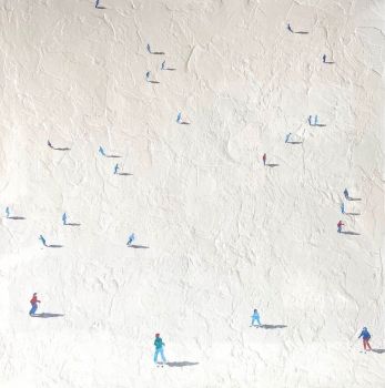 Shadows on white wall V by Eline de Jonge