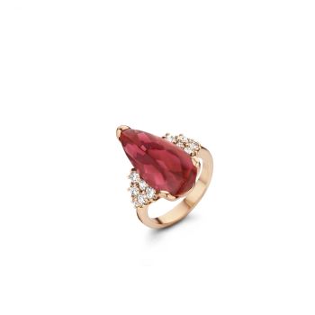 Rose Gold Ring, Rubellite by Baskania