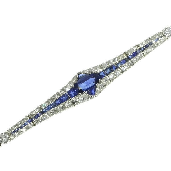 High quality Dutch Art Deco sapphire and diamond bracelet  wrist candy by Unknown artist