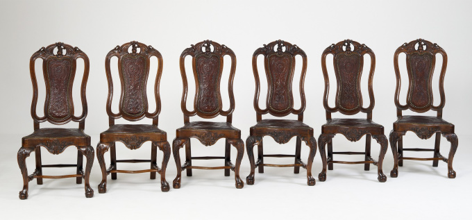 Six Spanish Dining-Chairs by Onbekende Kunstenaar