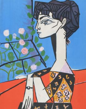  Jacqueline avec Fleurs by Pablo Picasso