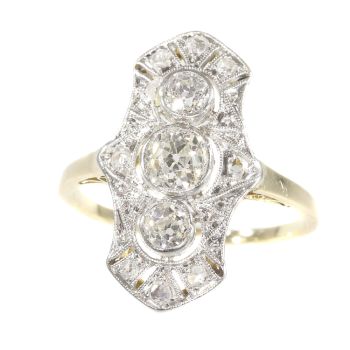 Original Vintage Belle Epoque diamond engagement ring by Unknown Artist