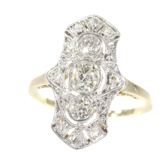 Original Vintage Belle Epoque diamond engagement ring by Artista Desconhecido