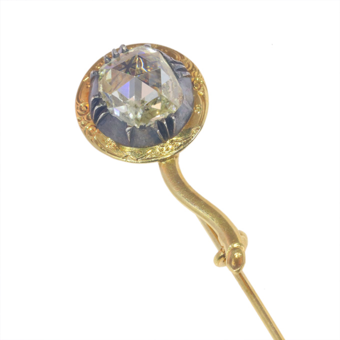 Victorian 18K Gold, Rose Cut Diamond, Enamel Snake Ribbon Brooch, Antique  Pin