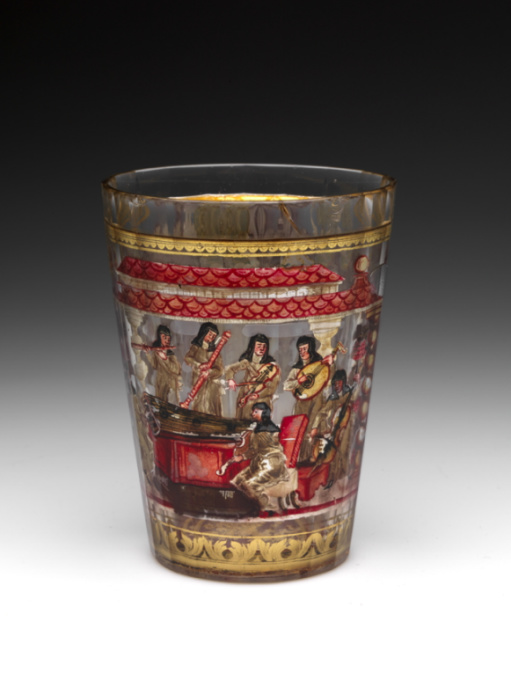 Very rare “ZWISCHENGOLD’ Beaker Glass. by Unknown Artist