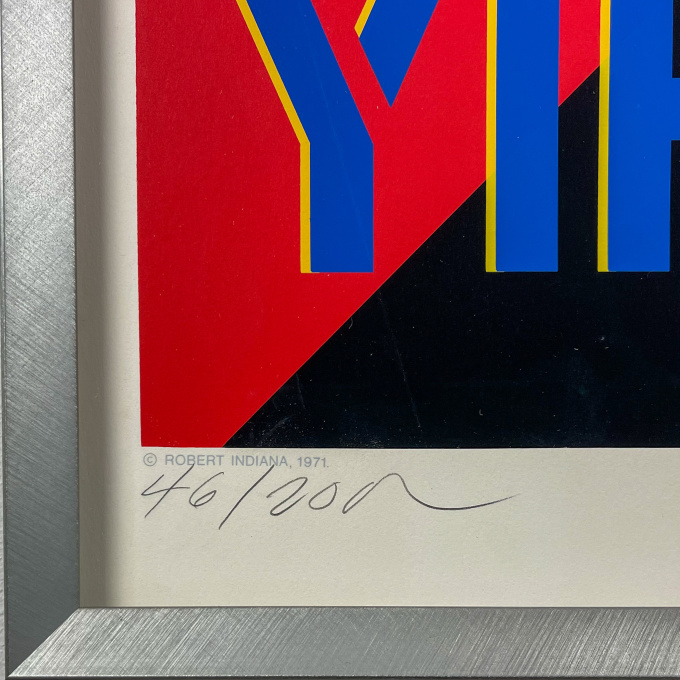 Yield Brother, 1971 – Screenprint on wove-paper, professionally framed, museum-glass by Robert Indiana
